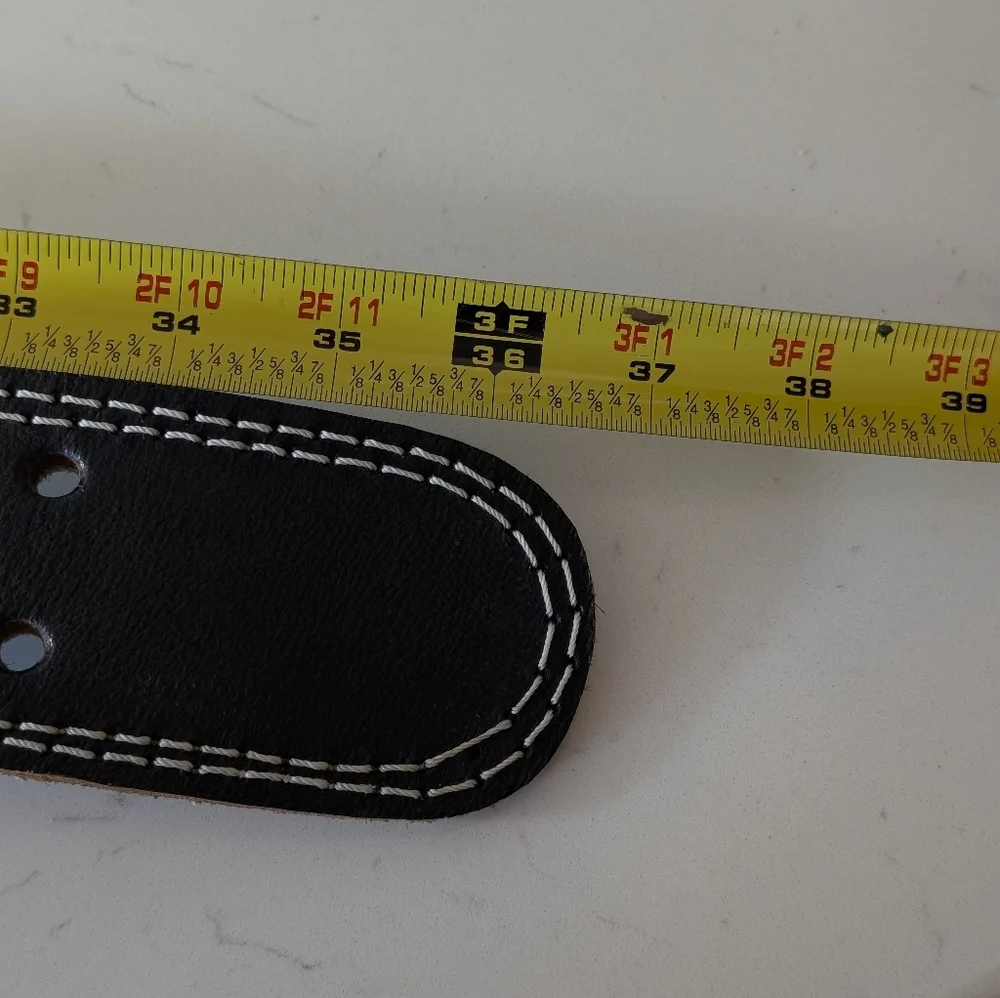 Black Leather Men's Work Utility Labor Belt Size S Made In Pakistan